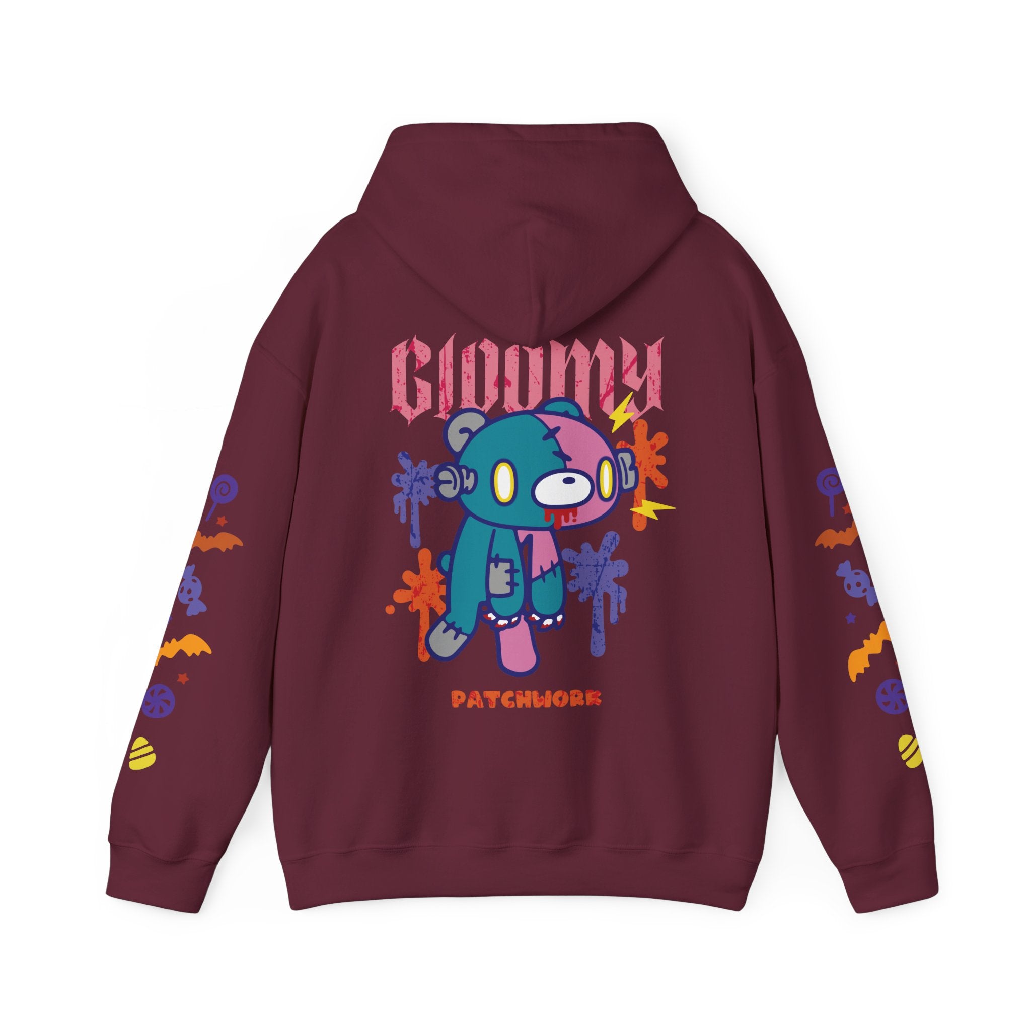 Halloween Patchwork Gloomy Bear Hoodie
